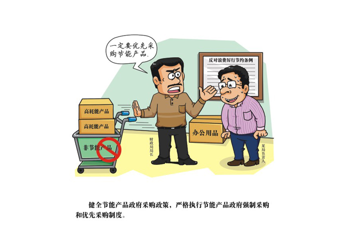 廉政漫画健全节能产品政府采购政策